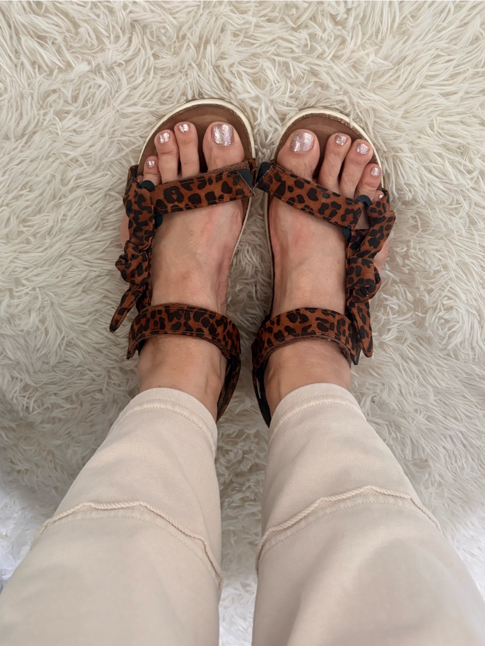 Wonder Nation Flatform Leopard Sandals (Wm sz 8/Grl sz 5)